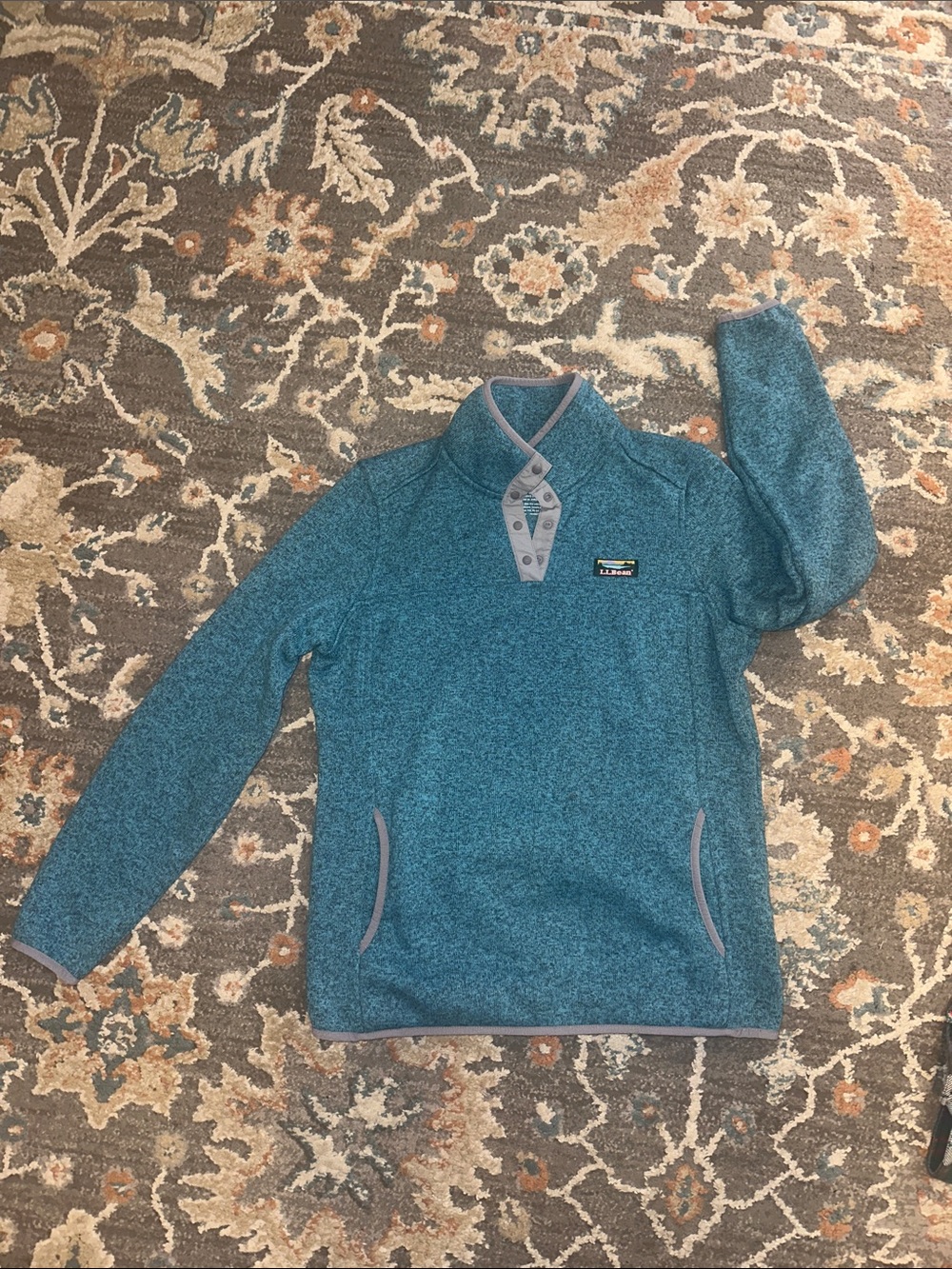 Patagonia Teal Snap-Button Zip-Up Fleece Sweater